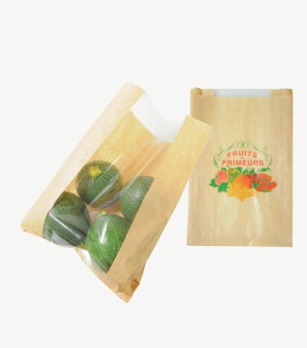Sac papier kraft à fenêtre - Pack Vert - Fournisseur emballage écologique alimentaire